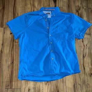 blue button down shirt